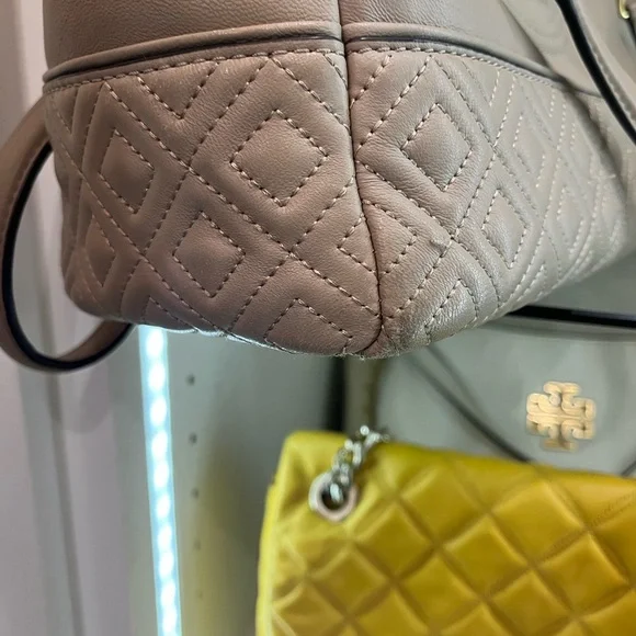 Tory Burch Nude Quilted Tote - Picture 11 of 15